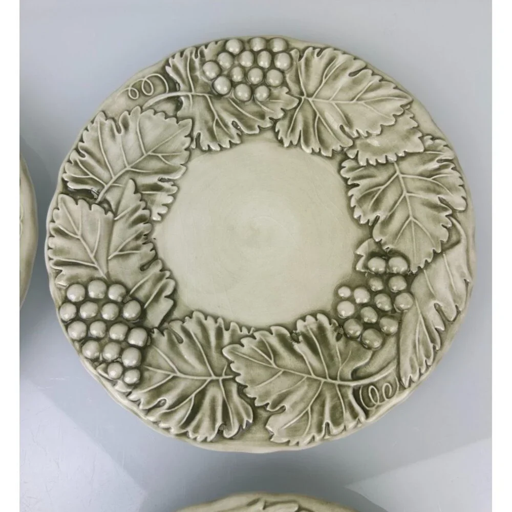Williams Sonoma Napa Sage Italy Leaf Grape Dessert Bread Appetizer Plates 7